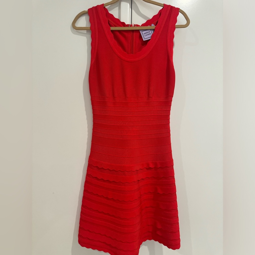 Herve Leger Vibrant Red Mini Dress
